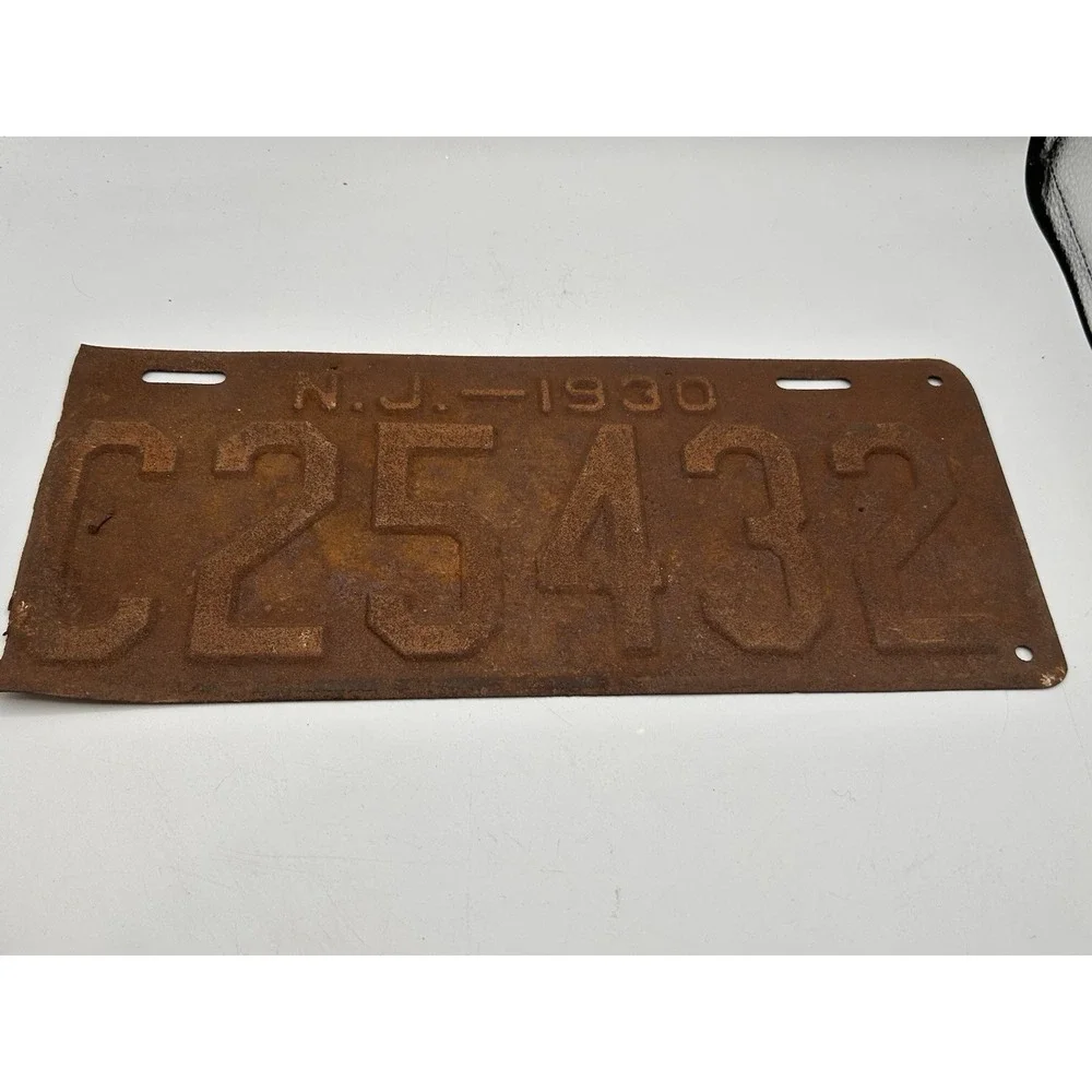 Vintage 1930 NJ License Plate‎ Automobile License Plate # C25432